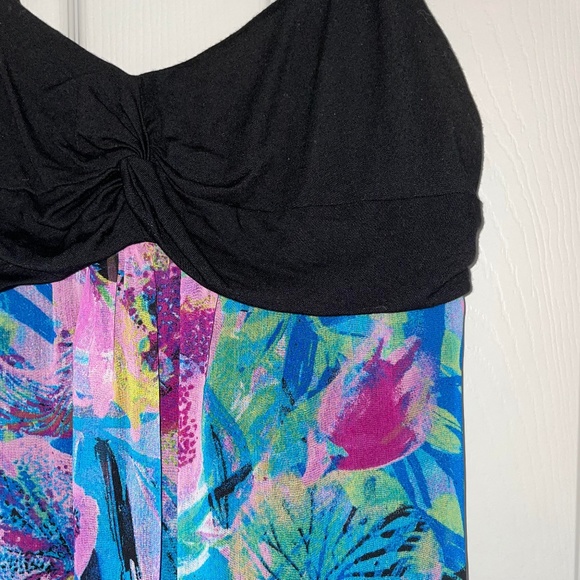 Black and Floral Maxi Dress - Picture 2 of 7